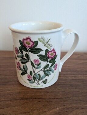 Vtg Portmeirion Botanical Garden Mug England Rhododendron Butterfly